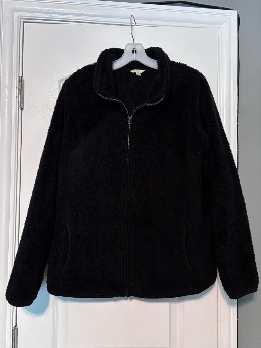 Sonoma Black Women's Zip-Up Faux Fur Jacket Size XL - Picture 3 of 10